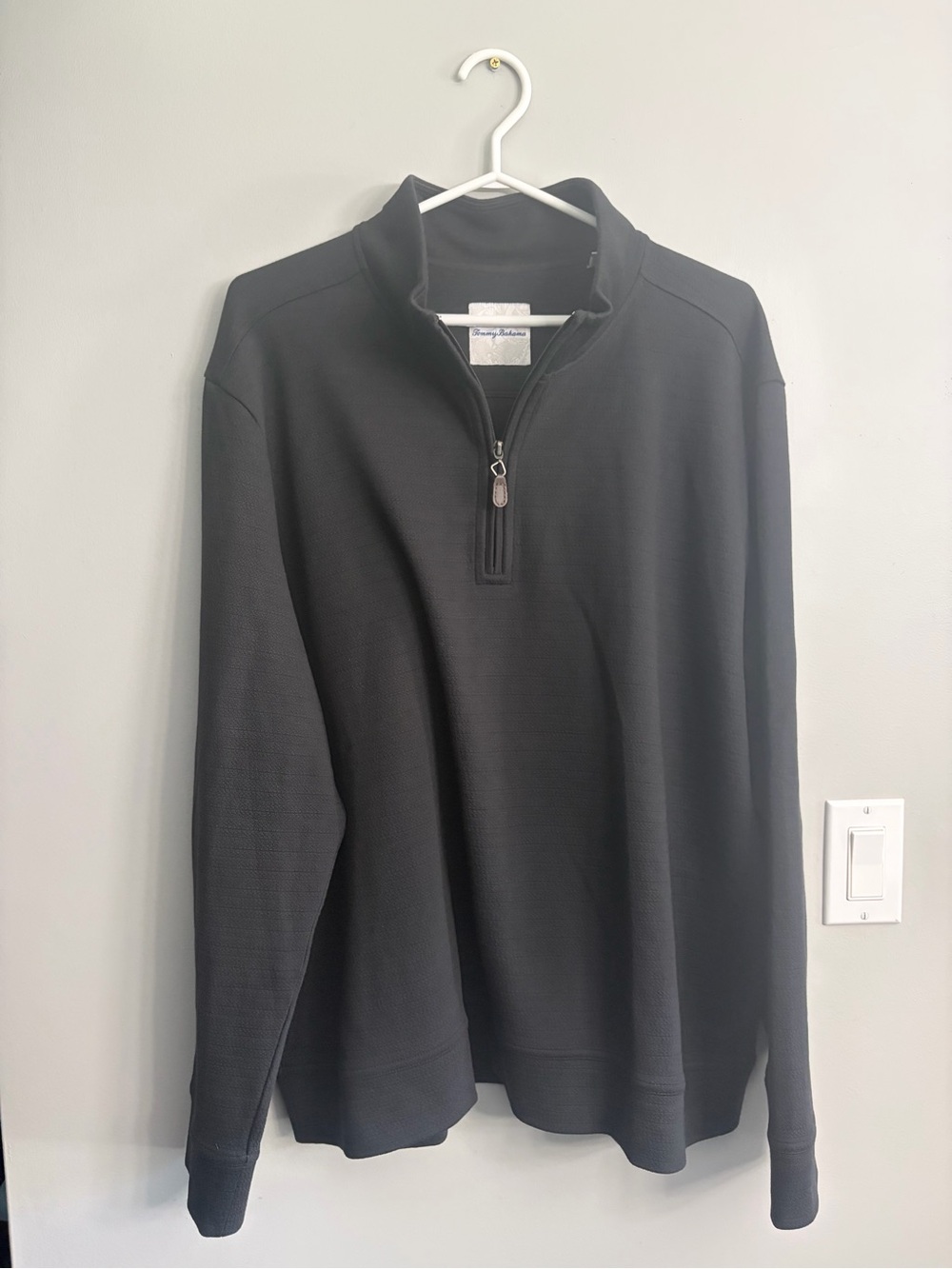 Men's Tommy Bahama Black Quarter-Zip Sweater